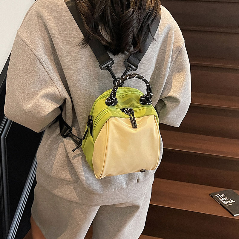 防水尼龙布包包女2026新款潮时尚拼色牛油果斜挎包迷你背包贝壳包
