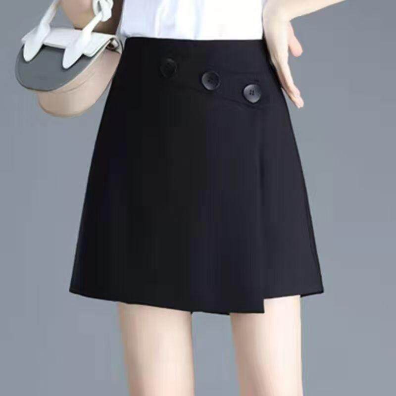 黑色西装短裤女高腰宽松韩版2026春夏新款显瘦阔腿裤百搭a字短裤