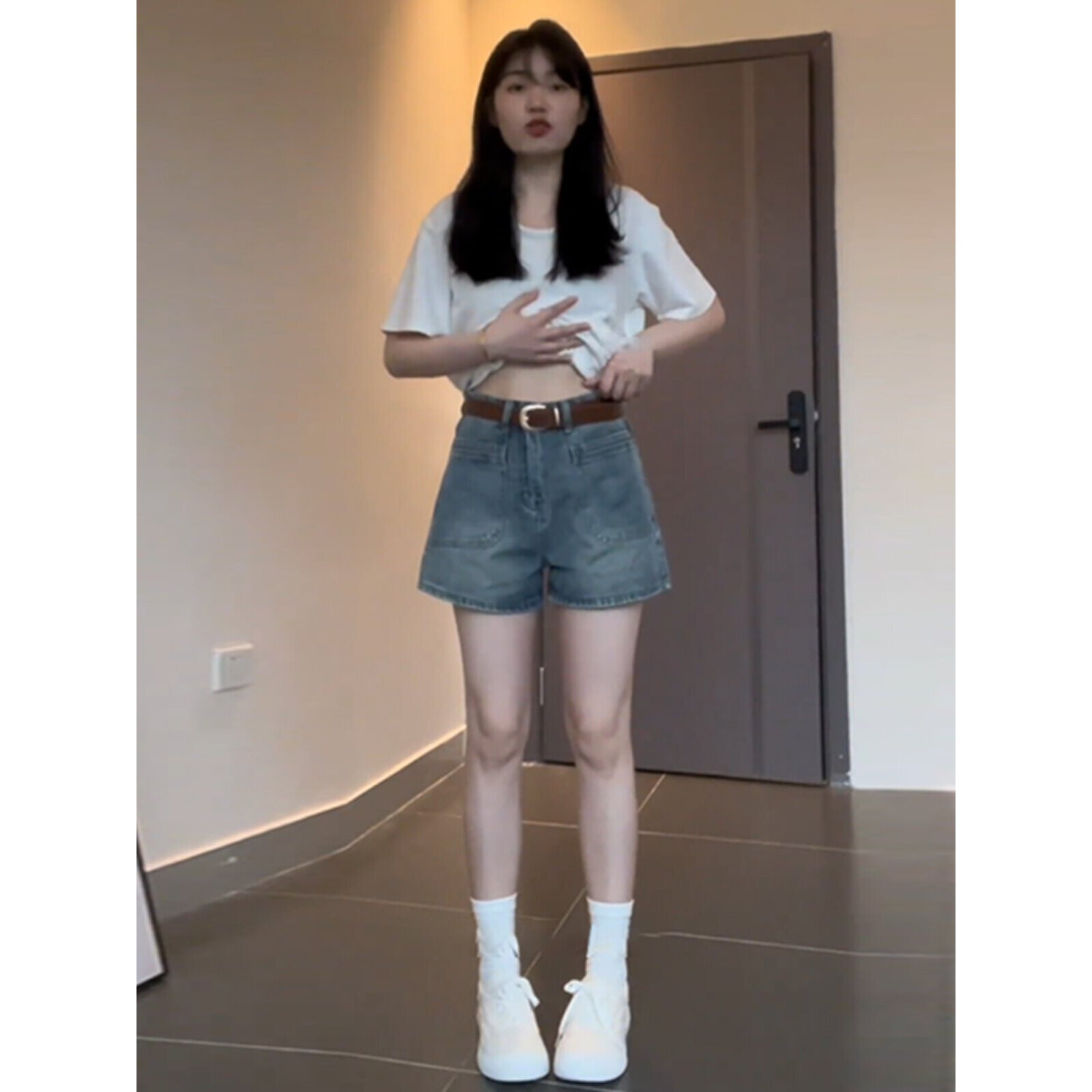 大码胖mm高腰牛仔短裤女秋冬2025新款设计感显瘦辣妹阔腿A字热裤