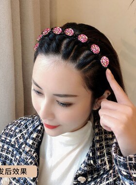 水发编发发箍女头箍盘发造型带齿防滑G发夹刘海固定头钻神器夹碎