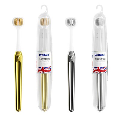 【三面牙刷】英国品牌C端爆款三面牙刷成人家用清洁护龈三头牙刷