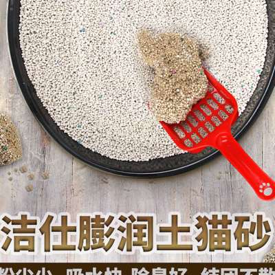 洁仕猫砂10KG公斤膨润土猫沙结团无尘除臭吸水20斤猫厕所用品包邮