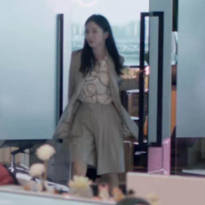晨会恋爱的我们春金赵不江月同款衣服女通勤西装外套印ZTN花衬衫