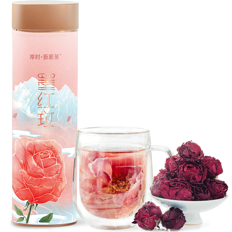 淳时云南墨红玫瑰花茶无硫冻干