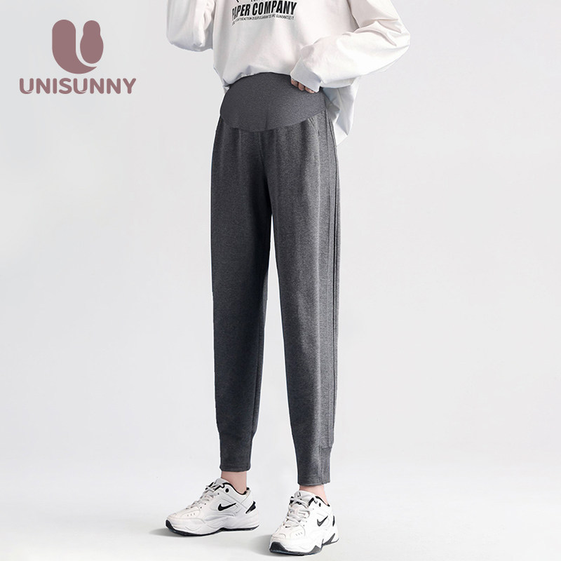 unisunny孕妇裤子春秋款外穿运动裤托腹大码时尚孕妇秋冬装打底裤