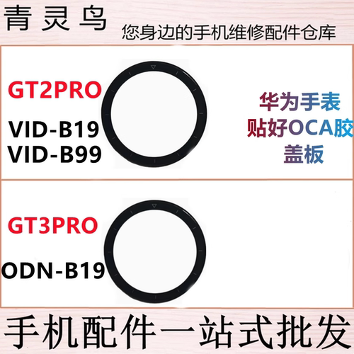 适用华为手表 GT2PRO GT3PRO VID-B19/B99 ODN-B19 盖板外屏玻璃