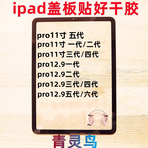 适用苹果ipad平板盖板 pro12.9寸 pro11寸 带OCA干胶外屏玻璃