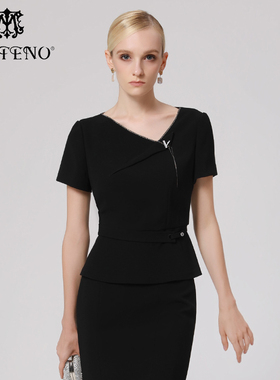 专柜正品马天奴醋纤V领胸针上衣夏季时尚气质女MRS626POX0