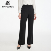 专柜正品 子百搭秋冬MRS660PNX0 高腰裤 马天奴女黑色喇叭裤 长裤