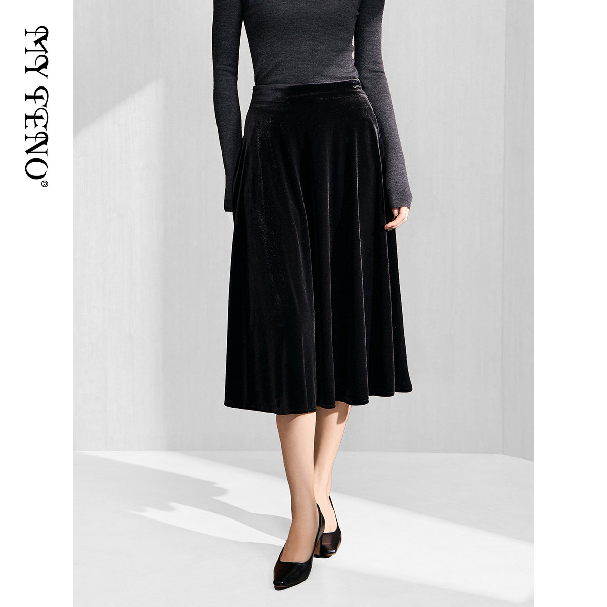 马天奴女装春夏新款纯色松紧腰丝绒半身裙半裙子高级伞裙复古时尚,女装/女士精品,半身裙,淘宝优惠券,粉丝福利购,淘宝优惠卷