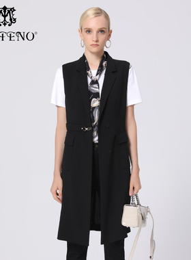 专柜正品马天奴女2025年春季新款黑色西装马甲气质外套MRS337JLH0