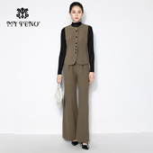 三件套装 马天奴2025秋冬新款 女 单排扣马甲休闲裤 子长裤 修身 打底衫