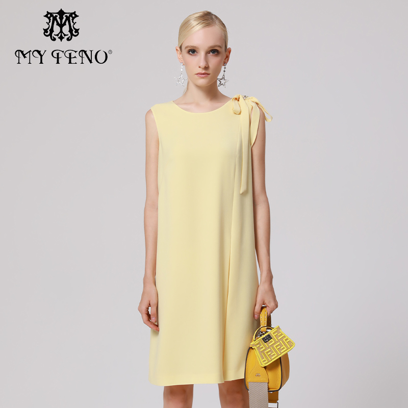 马天奴无袖三醋酸连衣裙