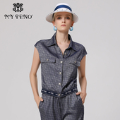 专柜正品 MRS709JKH0 夏季 马天奴女翻领无袖 韩系气质外套时尚