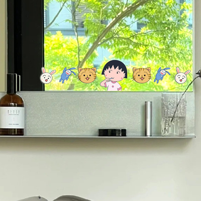 樱桃小丸子镜子装饰防水贴纸可爱