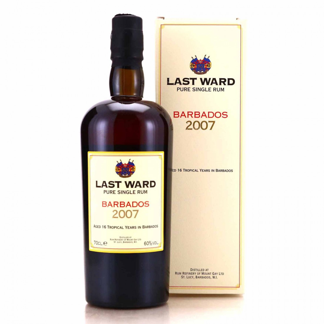 仅两瓶！Last Ward 自 Mount Gay 2007 16年巴巴多斯朗姆酒60度