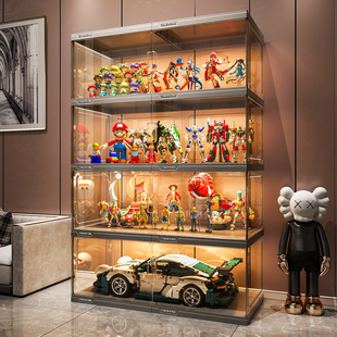 手办展示柜适用乐高摆件玩具积木模型亚透明克力盲盒收纳展示架子
