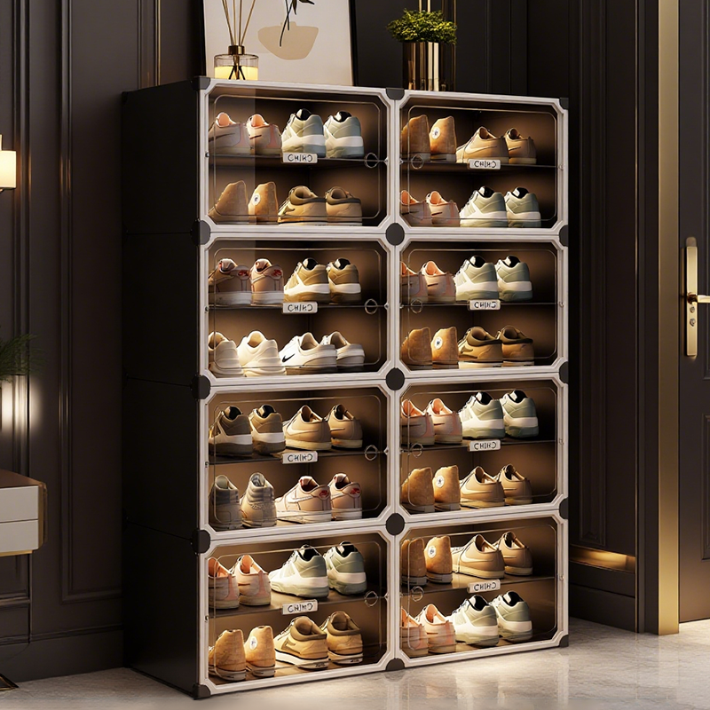 鞋盒收纳盒透明鞋子收纳神器鞋柜家用门口多层省空间一体靠墙鞋架,收纳整理,鞋盒,淘宝优惠券,粉丝福利购,淘宝优惠卷