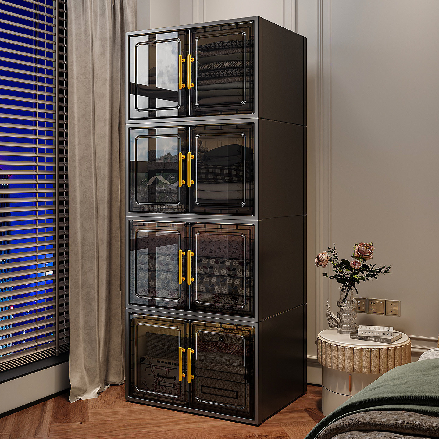 加厚收纳柜多层置物架家用客厅卧室简易宝宝衣服收纳箱塑料储物柜