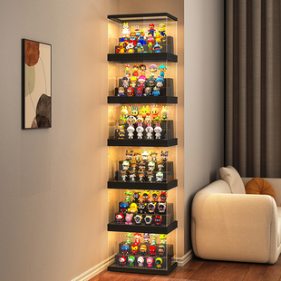 盲盒收纳展示架手办透明收纳泡泡玛特防尘架labubu小玩具积木柜子