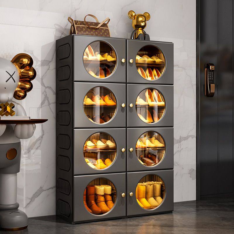 折叠免安装鞋柜收纳柜一体靠墙家用室内好看多层入户门口塑料鞋架,收纳整理,鞋柜,淘宝优惠券,粉丝福利购,淘宝优惠卷