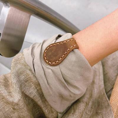 老公问我这又是什么东西？复古皮革磁吸袖口裤脚固定扣真皮书签