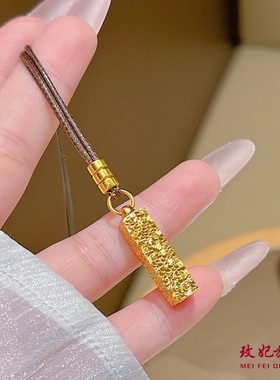 碎冰冰四方来财纯银项链女网红款