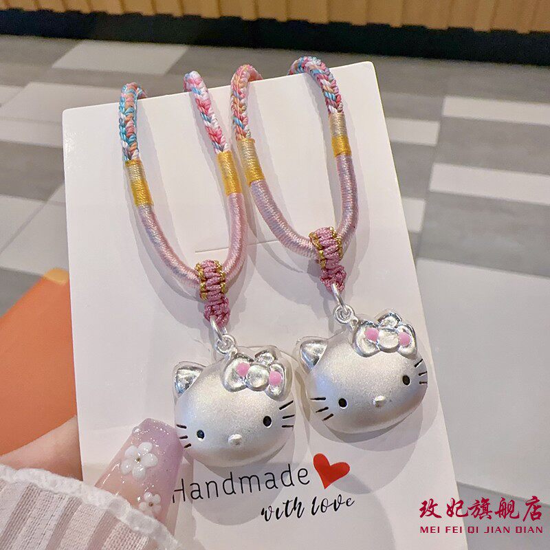 kt猫足银999纯银项链女甜美时尚