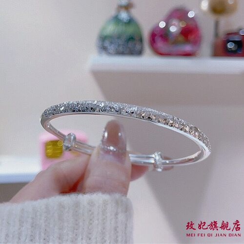 碎碎冰纯银手镯女小众简约百搭
