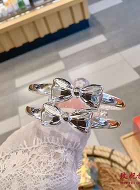 蝴蝶结纯银手镯女甜美可爱时尚