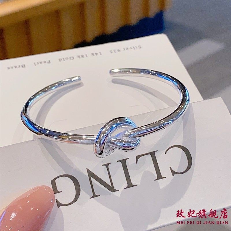 同心结碎冰冰纯银手镯女时尚轻奢