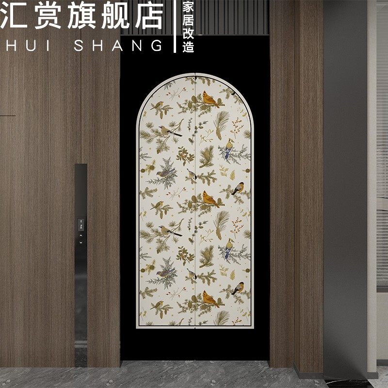 汇赏法式复古电梯门贴纸加厚