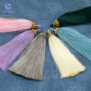 海蒂人鱼姬120MM国风重工流苏diy串珠手机链钥匙扣配件 2条装