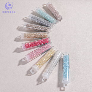 海蒂人鱼姬4MM透明多菱小米珠散珠diy手机链饰品配件 220颗装