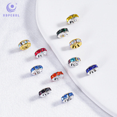 30颗装 海蒂水钻圈粘珍珠隔片花边隔珠diy手工串珠垫圈配件