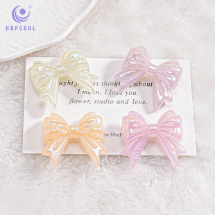 海蒂人鱼姬33MM变彩人鱼珠直孔蝴蝶结diy串珠手机链饰品配件材料