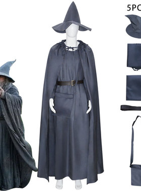 甘道夫Gandalf巫师指环王霍比特人cosplay服装薄款棉麻斗篷披风