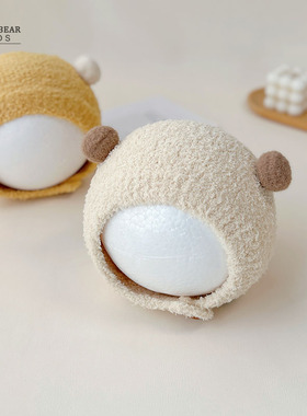 婴儿帽子秋冬季ins韩版包头帽婴幼儿冬天保暖男女宝宝护耳毛绒帽1