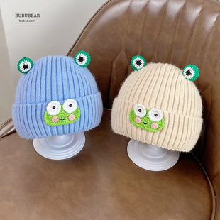 婴儿帽子宝宝冬季可爱超萌套头帽婴幼儿男女童冬天加厚保暖毛线帽