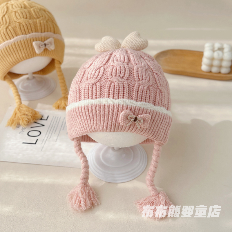 悠悠-麻花简约蝴蝶结辫子帽