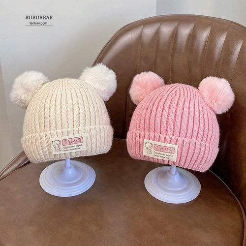 秋冬季婴儿帽子其他翻边毛线帽