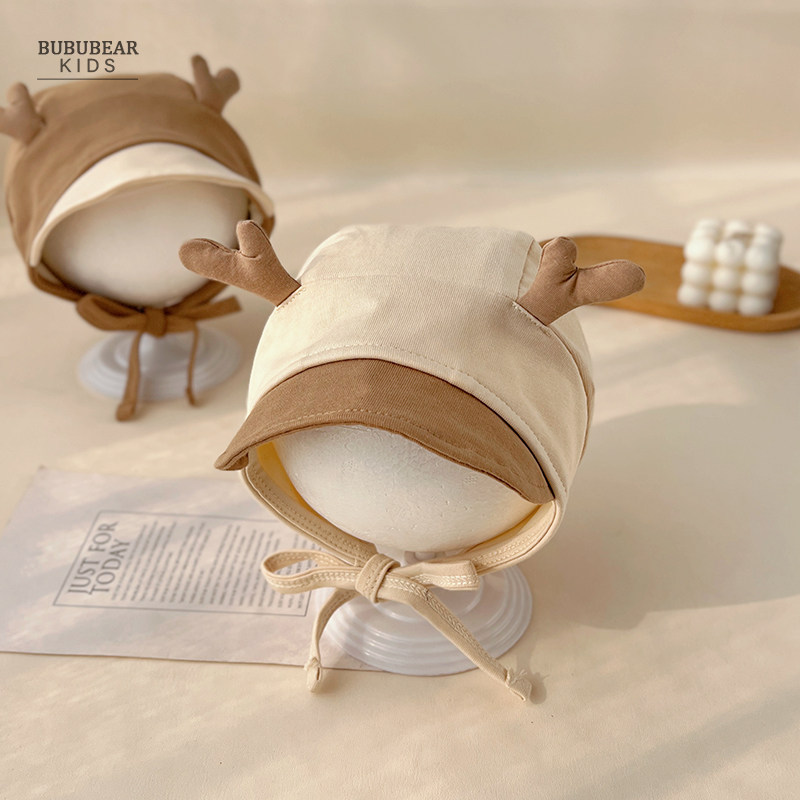 宝宝帽子春秋款可爱超萌护耳帽婴儿春季遮阳防晒包头帽男童防风帽