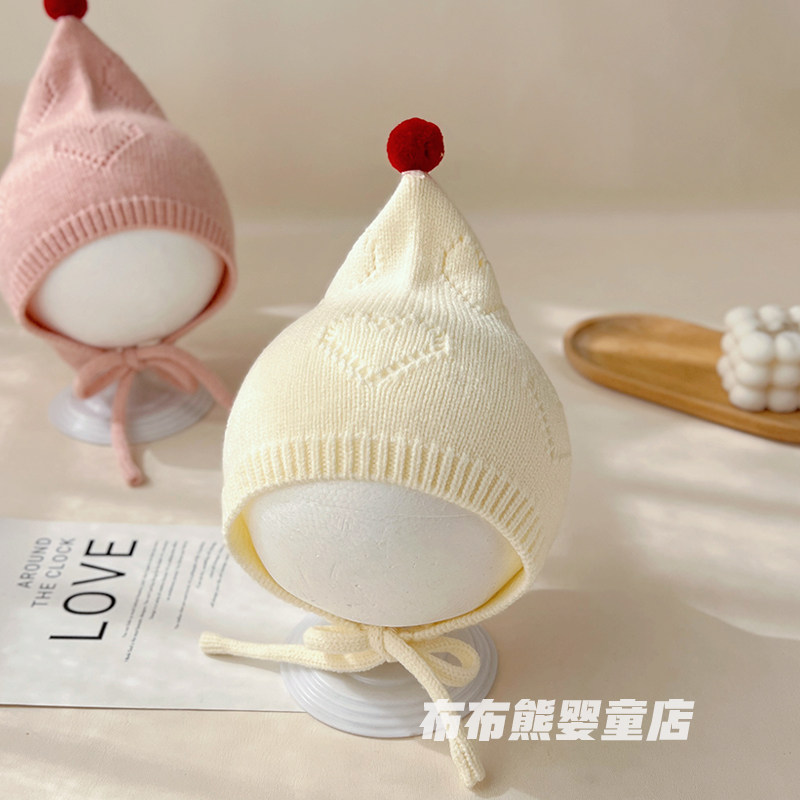 婴儿帽子秋冬可爱针织护耳帽宝宝冬季保暖毛线帽婴幼儿尖尖精灵帽,童装/婴儿装/亲子装,帽子,淘宝优惠券,粉丝福利购,淘宝优惠卷