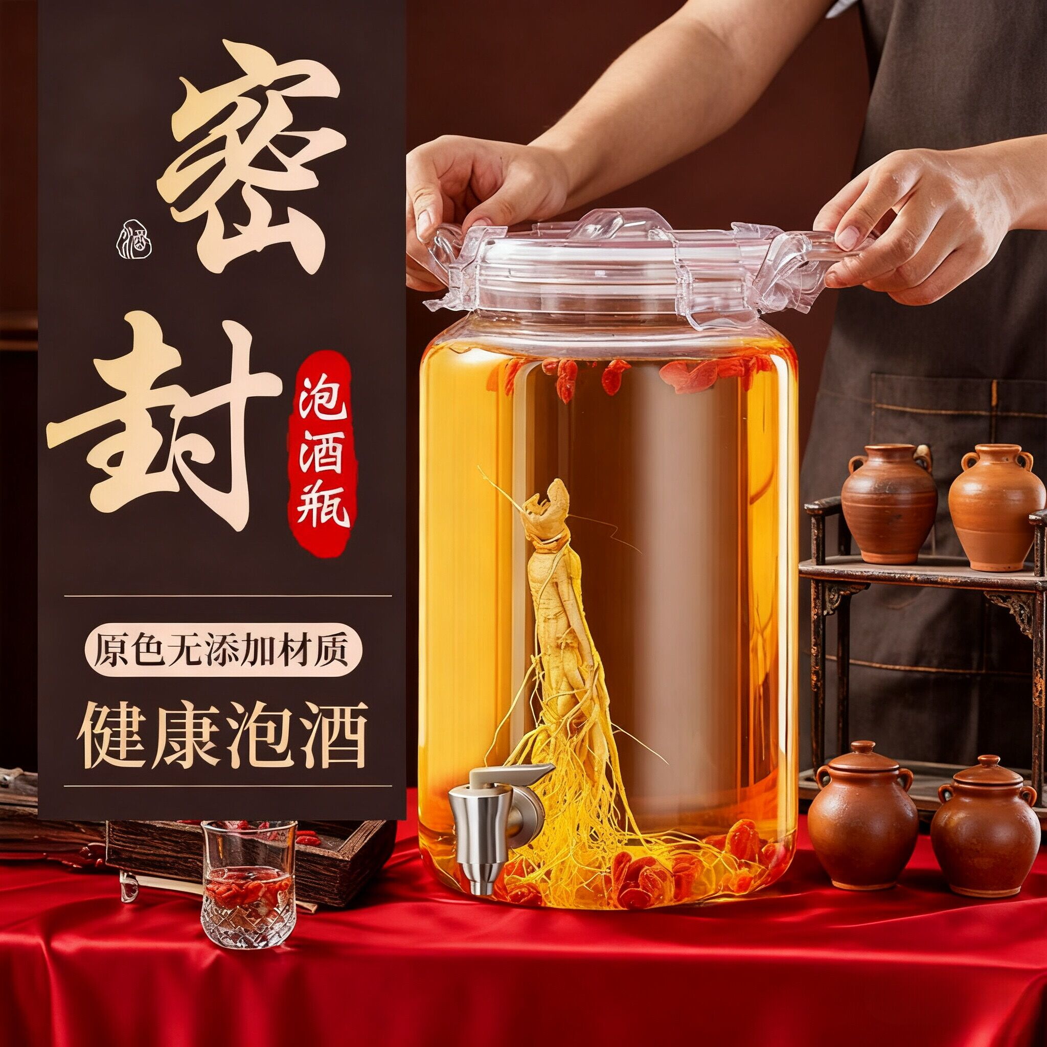 泡酒专用玻璃瓶高档密封罐