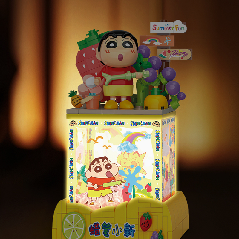 贝乐迪蜡笔小新积木玩具拼装小夜灯创意摆件2025新款女生生日礼物