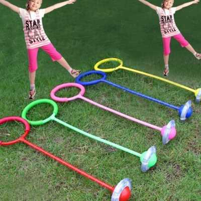 跳跳球呼啦圈成人旋转加厚健身套脚环闪光运动闪光跳单脚家用亲。