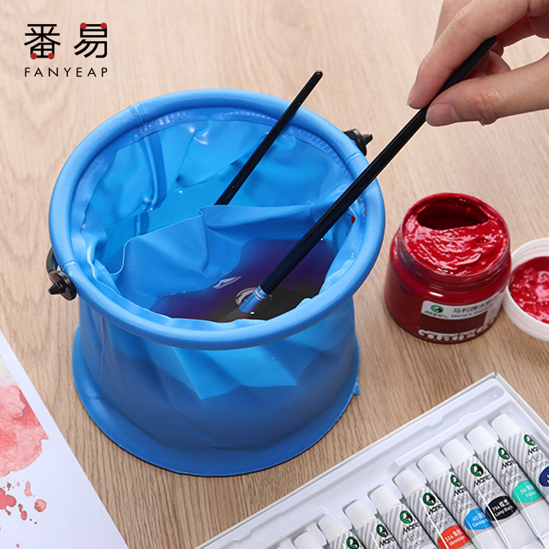 洗笔桶A1zoq001-洗笔桶便携手提国画油画折叠画画涮笔筒颜料水粉