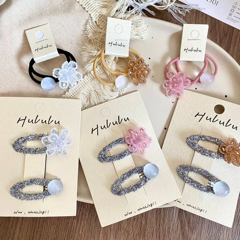 新款甜美透彩珠珠花朵儿童发夹发圈小女孩扎头发绳发卡边夹皮筋,童装/婴儿装/亲子装,发饰,淘宝优惠券,粉丝福利购,淘宝优惠卷