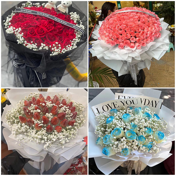 海口市美兰区龙华区同城鲜花速递七夕节表白红玫瑰送女友老婆生日