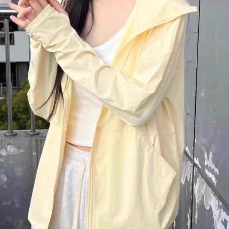 黄色防晒服女2026新款夏季宽松冰感触面料防晒衣外搭上衣薄款外套图片